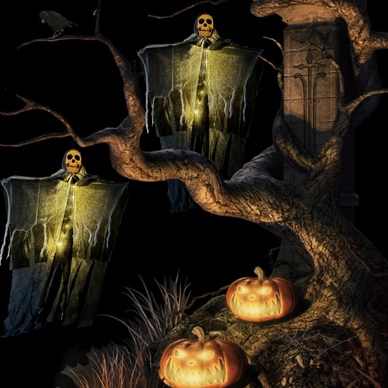 Fantasma Colgante con Calavera 85cm – Decoración de Halloween para Interior y Exterior 👻