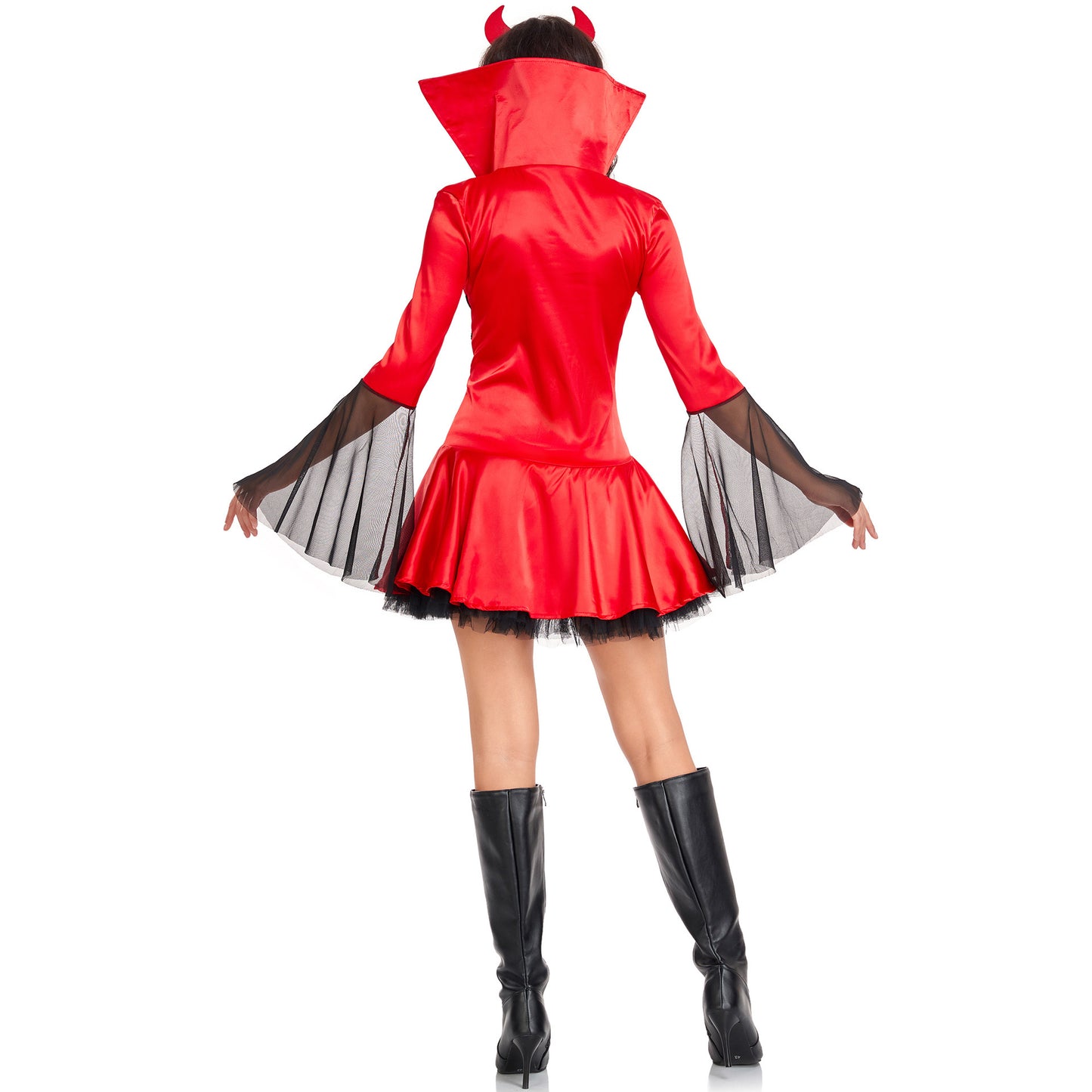 Halloween Sexy 🔥 – Disfraz de Demonio con Manga Larga para Mujer