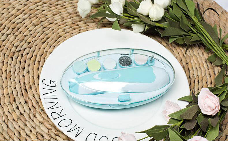 Pulidor de uñas eléctrico multifuncional anti arañazos para bebés y niños, recortadora 6 en 1 eléctrica