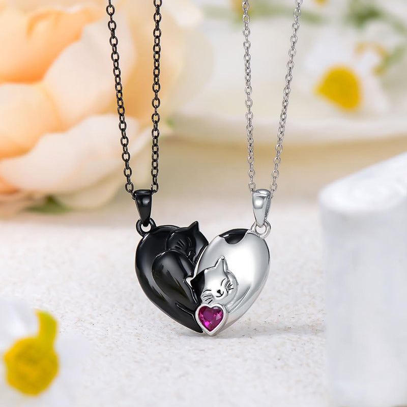 collar de corazón, unión de amor dos dos partes que se unen, para parejas y/o mascotas