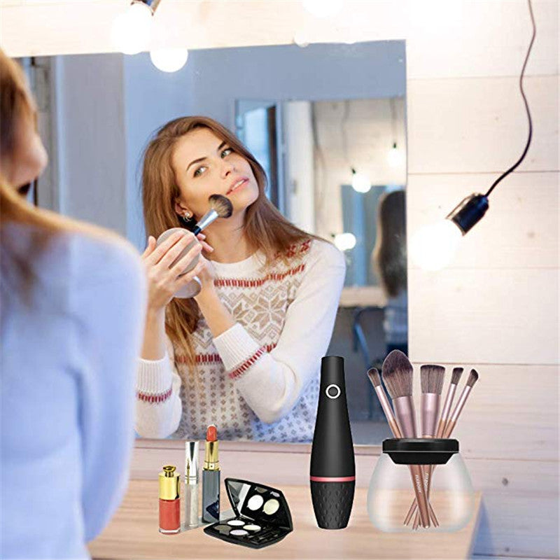Limpiador de brochas de maquillaje eléctrico.