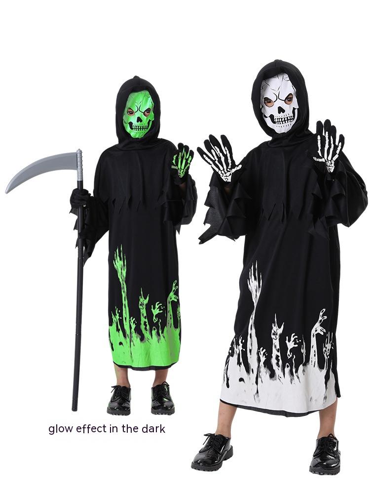Disfraz de la Muerte para Halloween, Disfraz Luminoso para niños