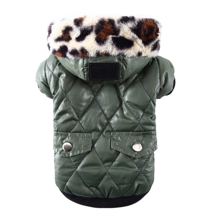 Chamarra gruesa, tela impermeable Ropa para perros, otoño e invierno, abrigo de cuello de pie
