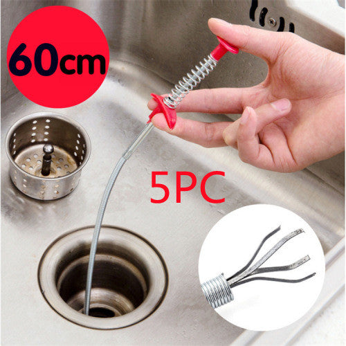 Desbloqueador de tuberías de pellizco manual , herramienta de dragado de tuberías de resorte para dragado de alcantarillado y paso de cocina