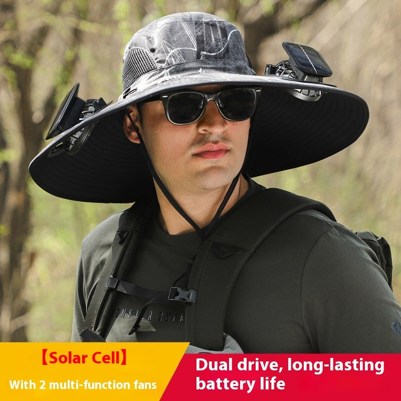 Sombrero con Doble Ventilador Solar – Anti-Calor, Impermeable y Transpirable