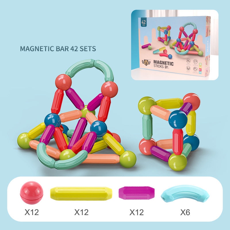 Juguetes para bebés, palo magnético, juego de bloques de construcción, juego de imanes