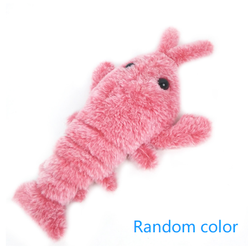 Juguetes para mascotas a pilas, camarones saltadores eléctricos, carga USB, simulación de langosta, divertido gato, juguete para mascotas de peluche
