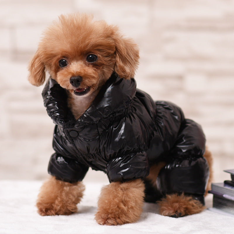 Chamarra gruesa tipo plumon, Ropa cálida y gruesa de color sólido para perros