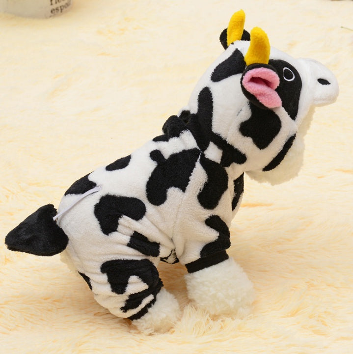 Suéter de Vaquita con Capucha para Mascotas – Abrigo de Invierno Adorable