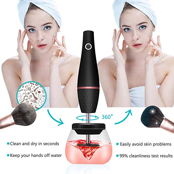 Limpiador de brochas de maquillaje eléctrico.