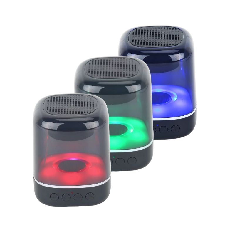 Altavoz transparente luminoso y portátil, parlante inalámbrico, la lámpara de cabecera con Bluetooth