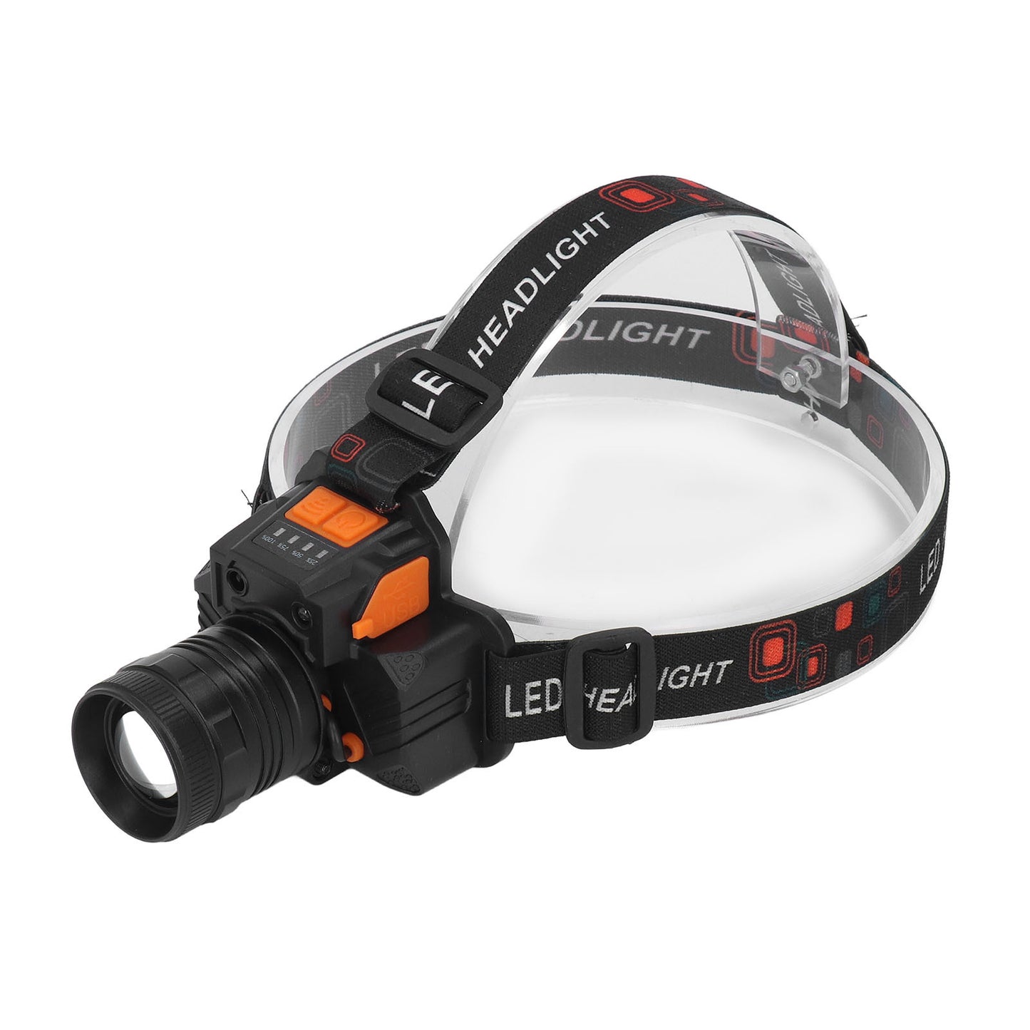 Linterna frontal recargable por USB con 3 modos de luz, lente LED de 1500 lm