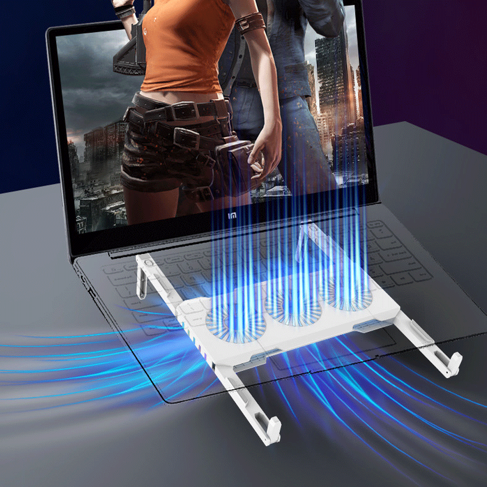 Almohadilla de refrigeración inteligente y delgada para ordenador portátil, Plug & Play de 17 pulgadas para Notebook, PC y portátil