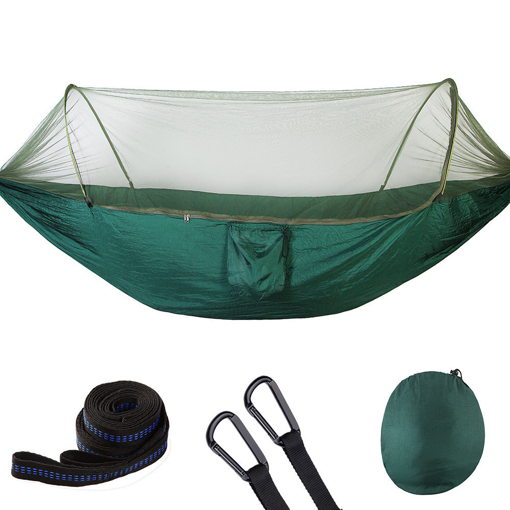 Hamaca de apertura rápida y fácil, totalmente automática con mosquitera para usar al aire libre, excelente calidad