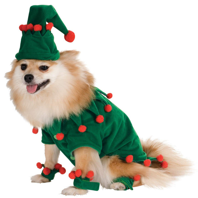 Lindo disfraz de perro y gato, capa navideña, disfraz de Halloween