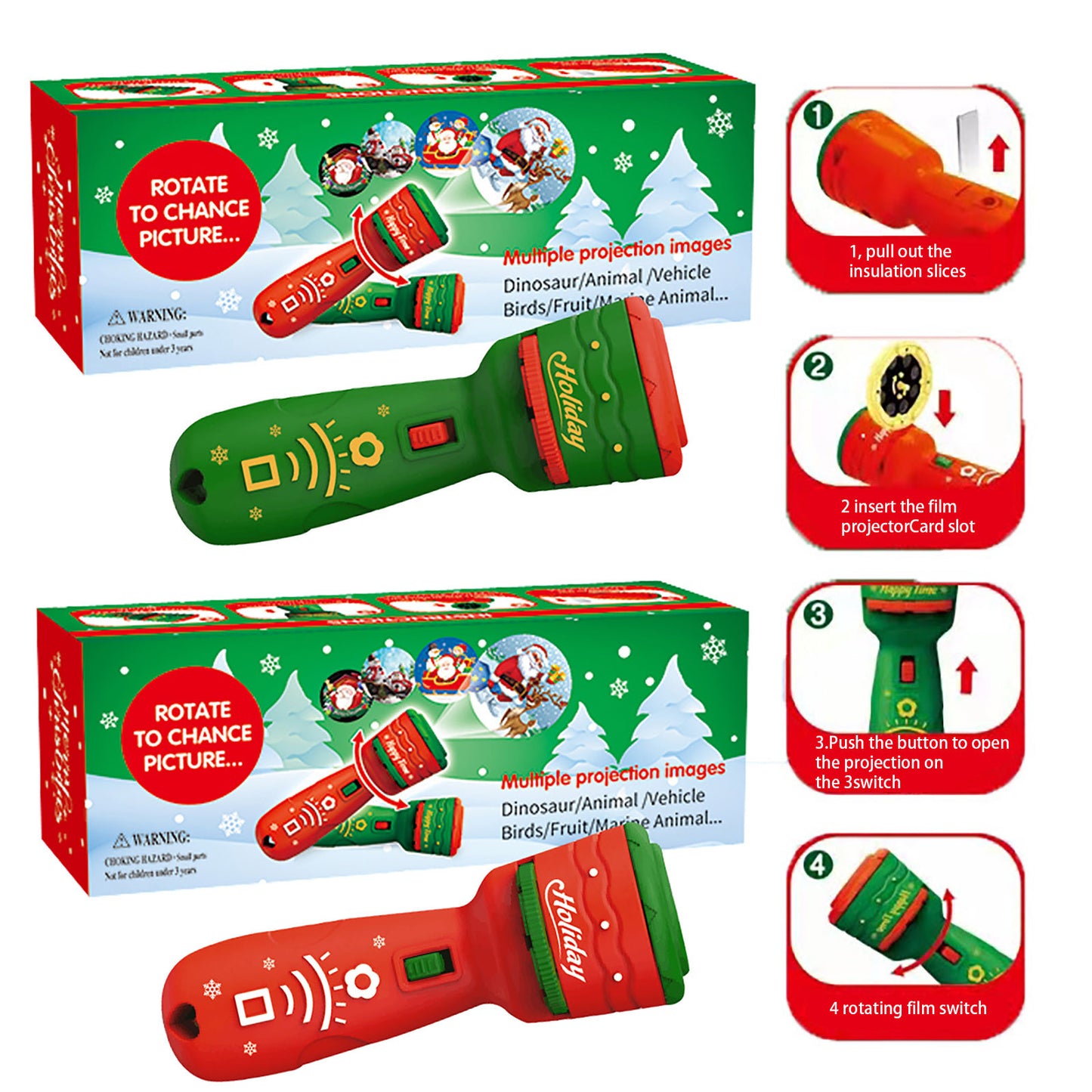 Linterna con proyector de Santa, Navidad! linterna tipo lampara con proyección de imágenes navidades