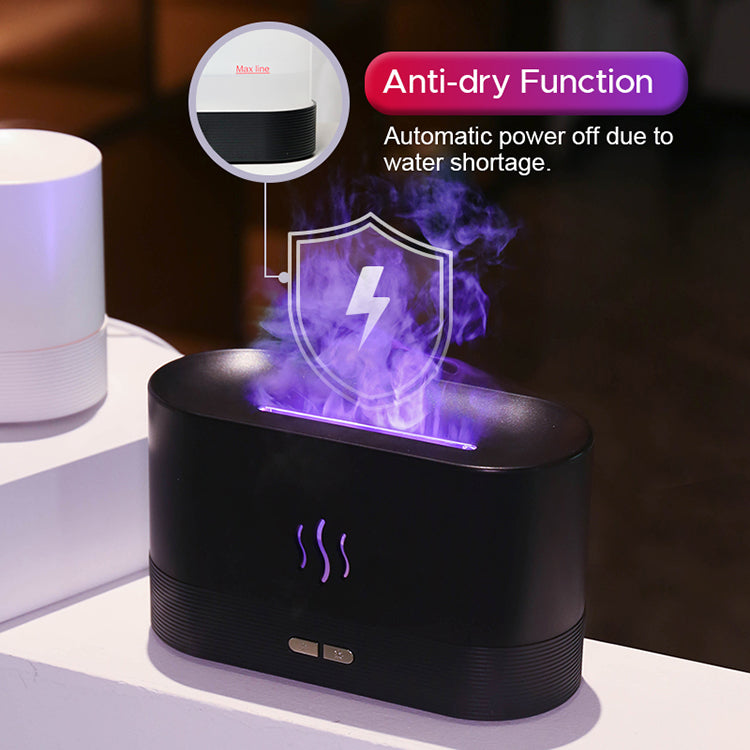 Humidificador de llama ultrasónico USB, difusor de Aroma de llama de fuego de aceite esencial colorido Led RGB