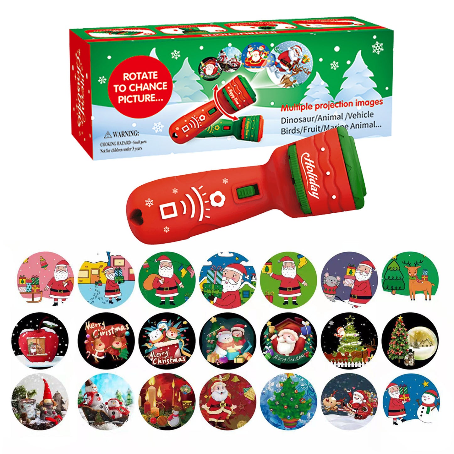 Linterna con proyector de Santa, Navidad! linterna tipo lampara con proyección de imágenes navidades