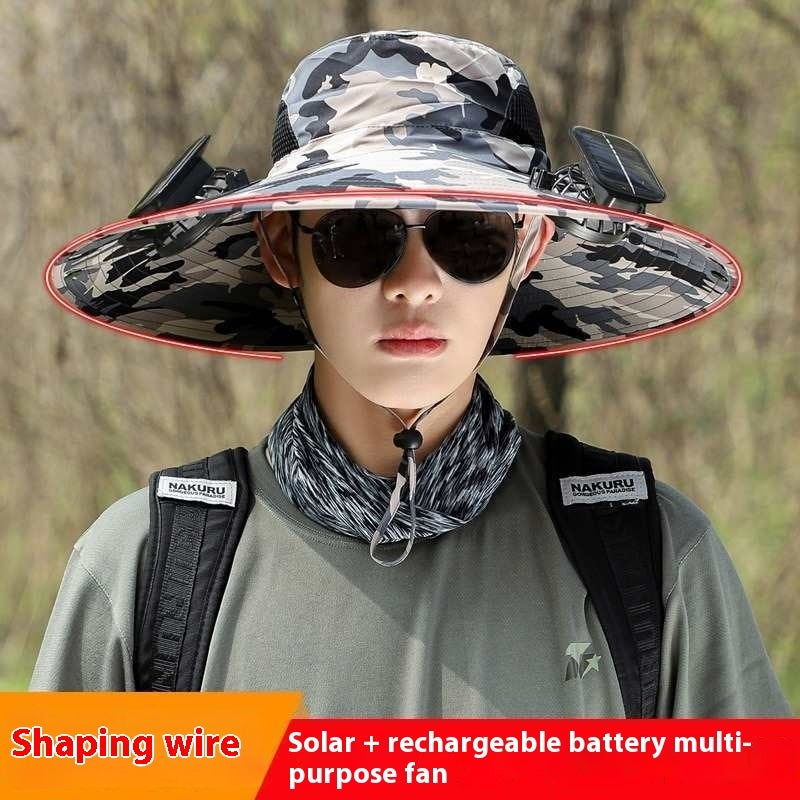 Sombrero con Doble Ventilador Solar – Anti-Calor, Impermeable y Transpirable