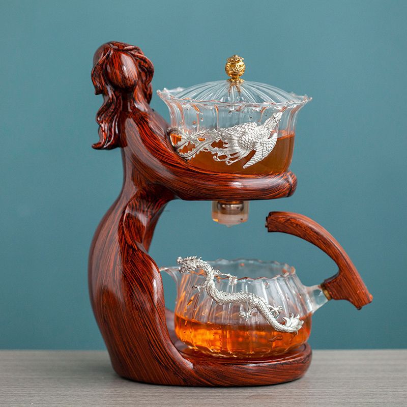 Juego de té, tetera de Kungfu, soporte de vidrio resistente al calor, Base, infusores de té oriental