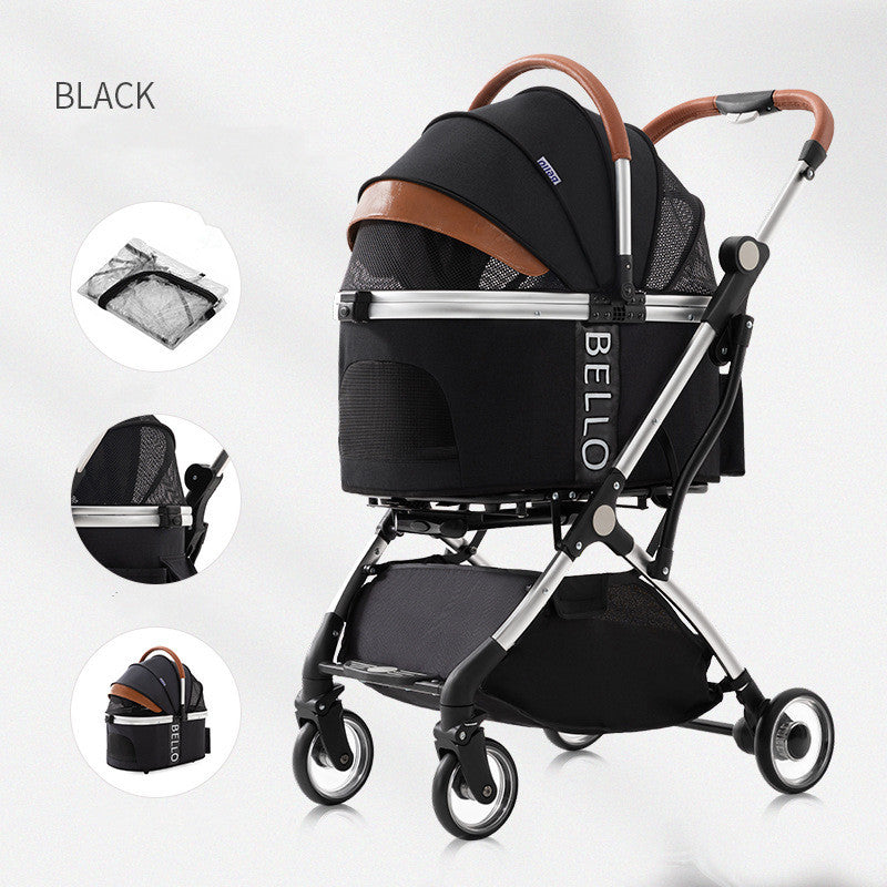 Carriola para mascotas para perros y gatos, carrito plegable Universal de cuatro ruedas para perros, mascotas