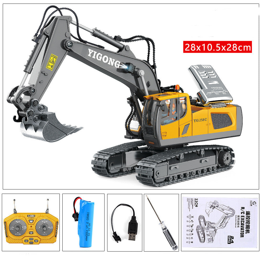 Excavadora Teledirigida De Aleación Recargable, Vehículo De Ingeniería Excavador juguete para niños