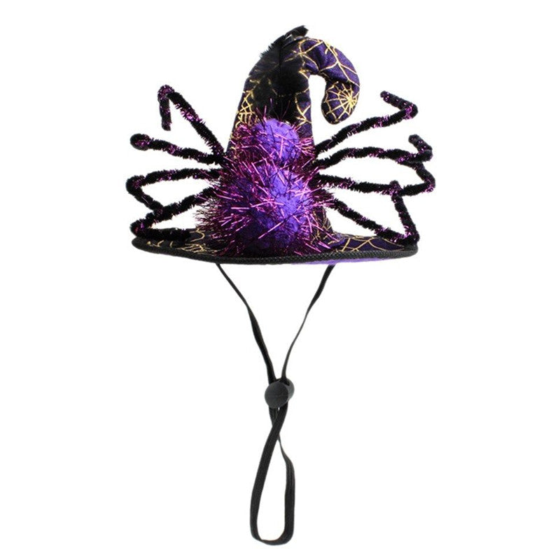 Disfraz de mascota Halloween, Sombrero divertido para tu mascota, sombrero de bruja, araña, calabazas, duende