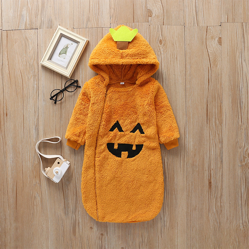 Mono de Halloween para bebe, pijama calentito para bebé
