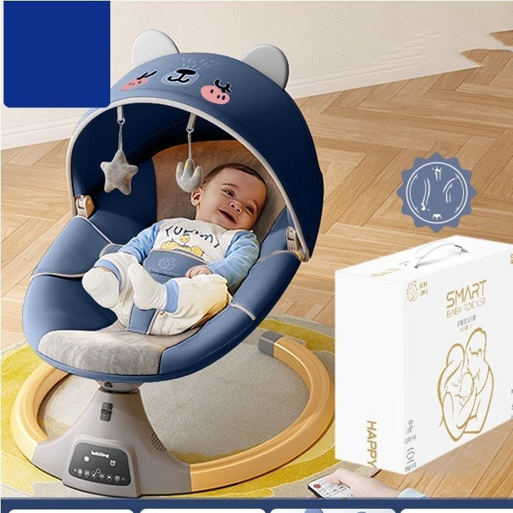 Silla para bebé, columpio portátil para bebé, niños, control remoto para interiores con 5 velocidades de giro, 3 posiciones de asiento, colgantes y Bluetooth