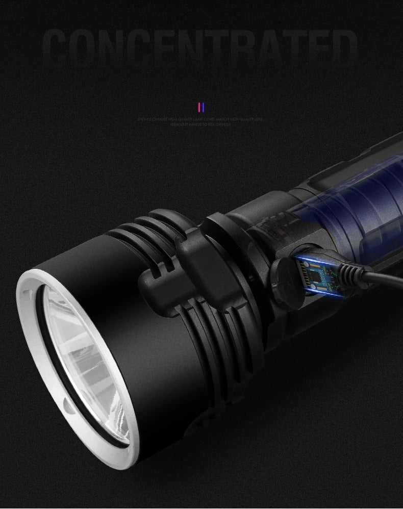Linterna robusta que enfoca la lámpara de xenón al aire libre; Lampara LED brillante estupenda recargable de la luz de destello llevada