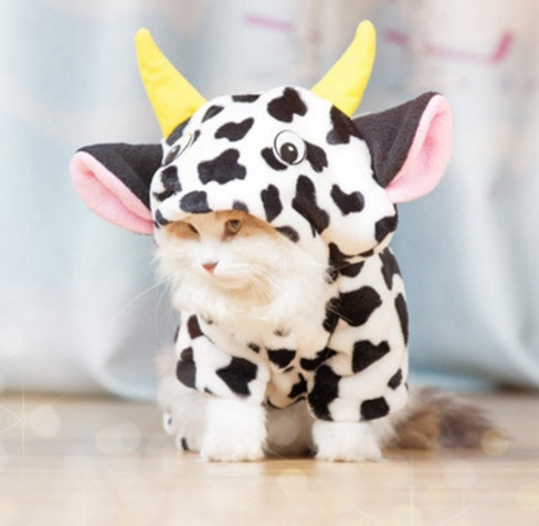 Suéter de Vaquita con Capucha para Mascotas – Abrigo de Invierno Adorable