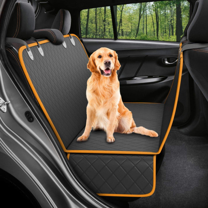 Protector para asiento del automovil para perros, hamaca transportadora de mascotas de malla, Protector de seguridad, alfombrilla para asiento trasero de coche con cremallera y bolsillo para viaje