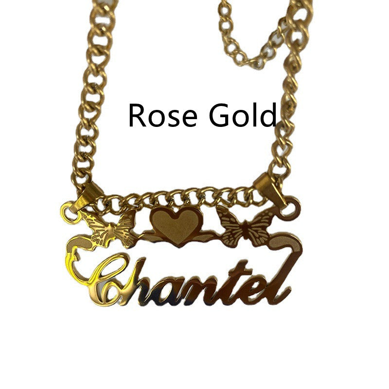 Collar de acero inoxidable con letras personalizadas, arma tu nombre, personaliza tu collar.