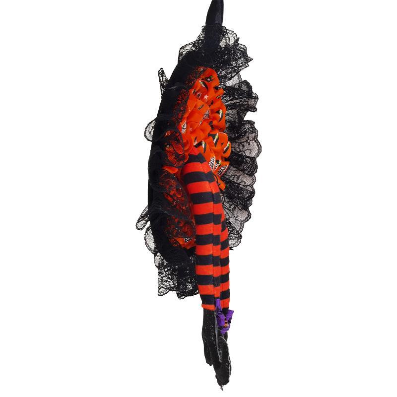 Corona de Halloween, Patas de bruja con Vestido, artículo de decoración