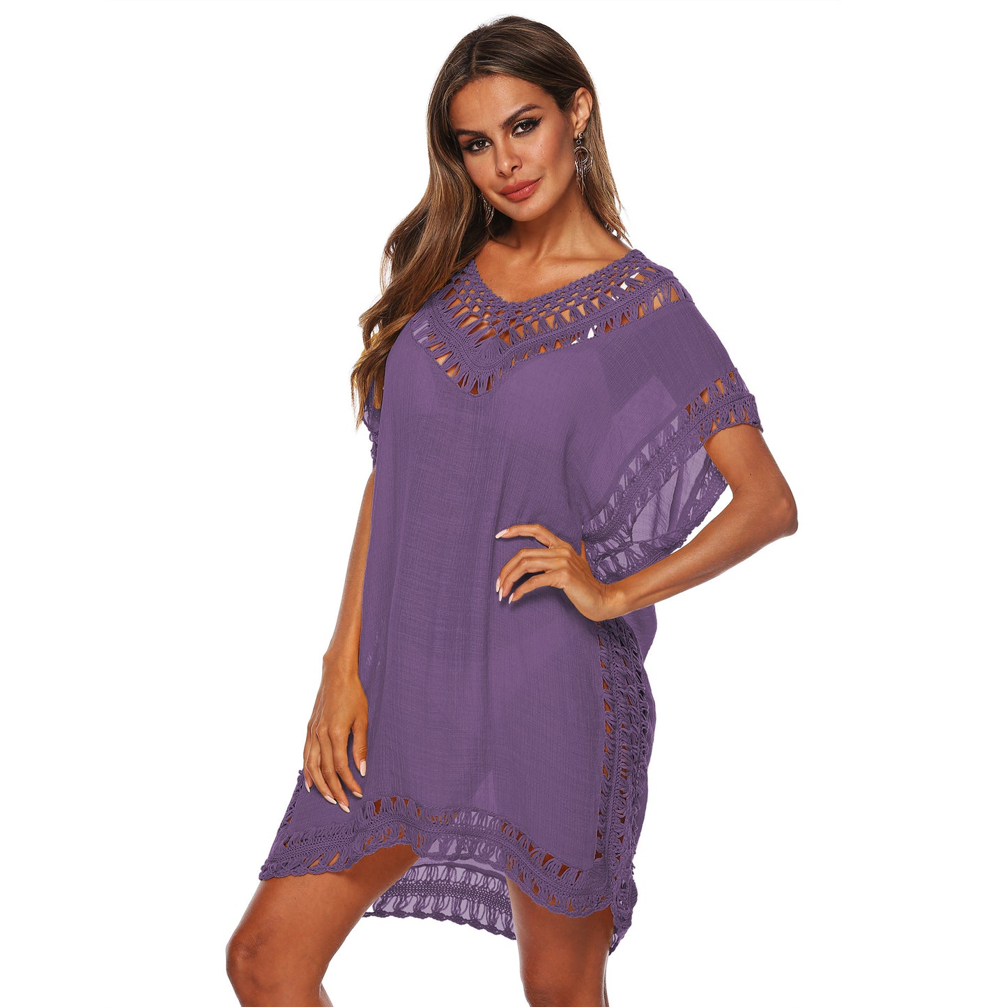 Blusa de playa, calada en hilos tejidos con diseño sensual, calado y entrelazado para tu outfit de playa