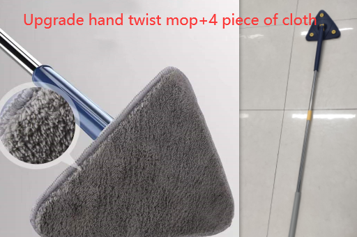 Fregona triangular extensible, fregona de limpieza ajustable giratoria 360 de 110 Cm para bañera, azulejo, suelo, pared