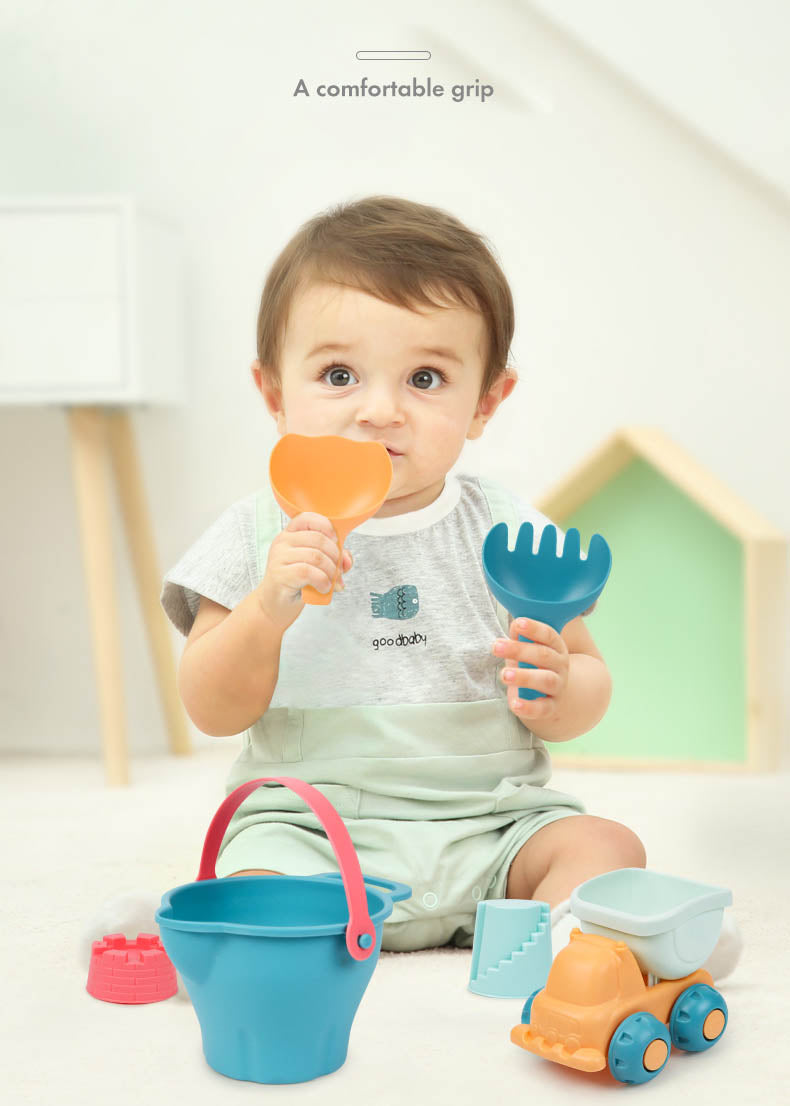 Set de playa para niños, juguetes para la arena, set con balde y accesorios, juguete de calidad para niños pequeños
