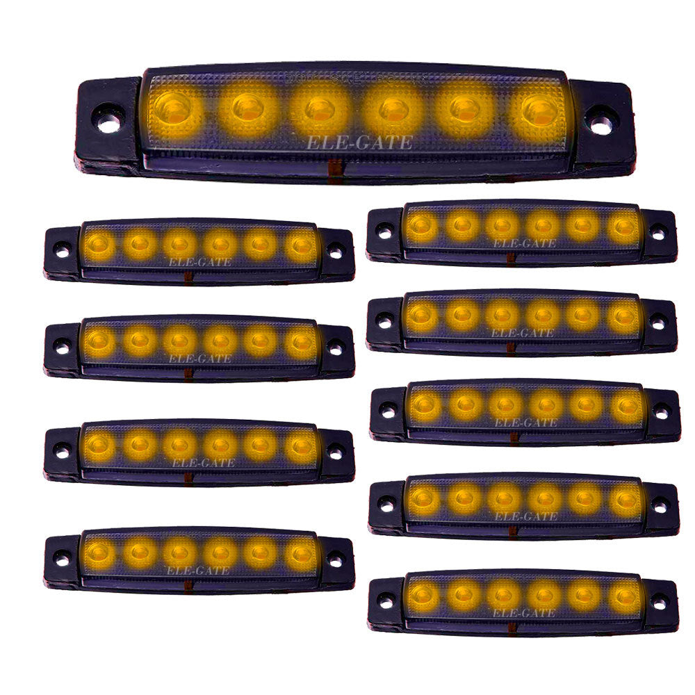 Juego de 10 Luces LED Ámbar para Señalización de automóviles, camiones, remolques