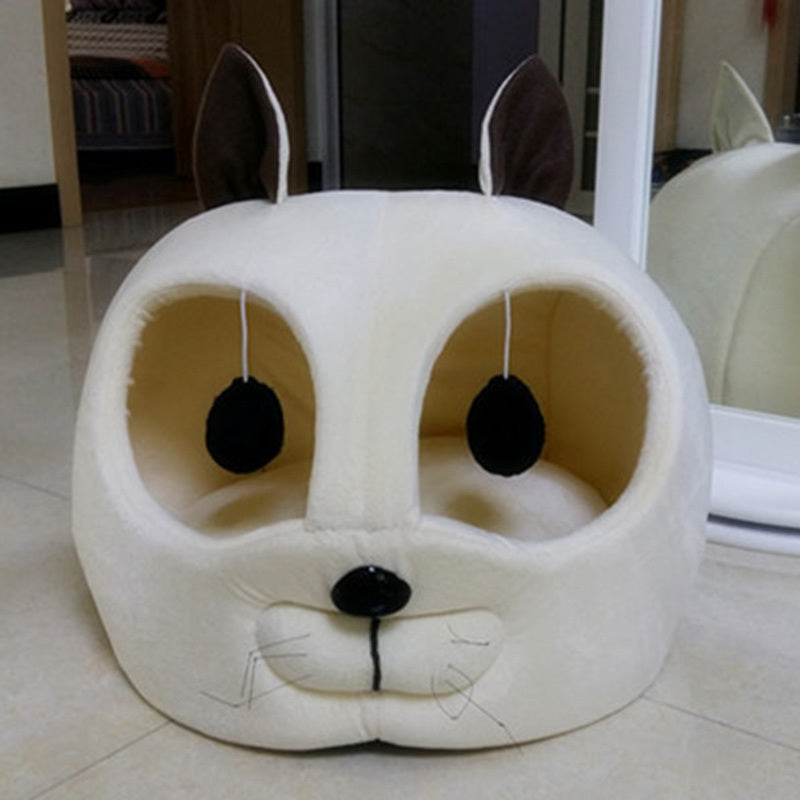 Cama para gatos con cara de panda, suave y divertida