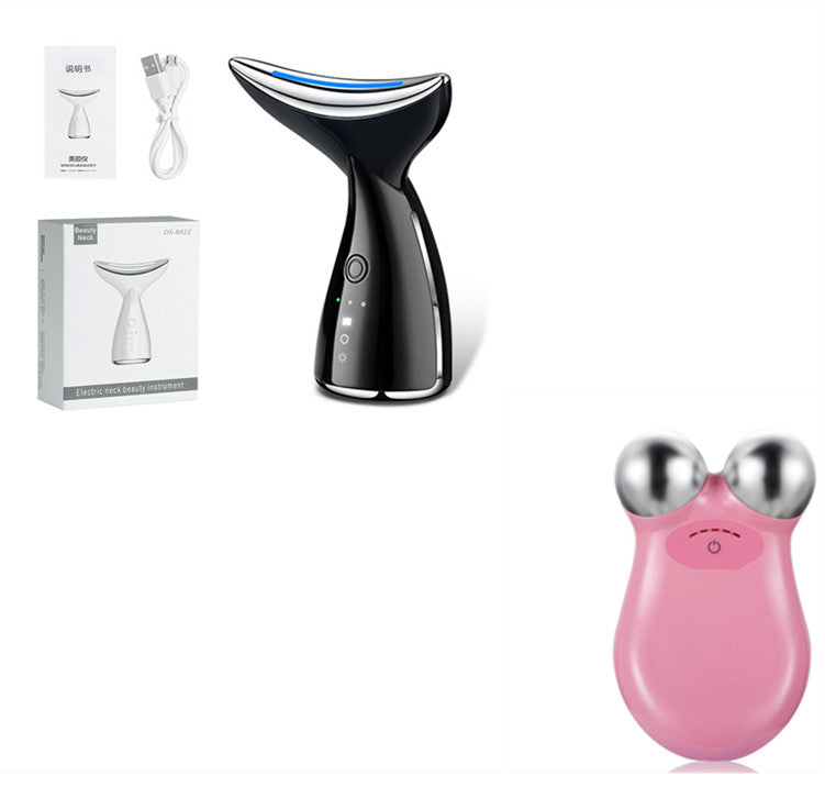 Dispositivo de microcorriente EMS con 3 colores para tratamiento facial, terapia de fotos LED para estiramiento de la piel. Reducir los dispositivos de estiramiento facial de papada