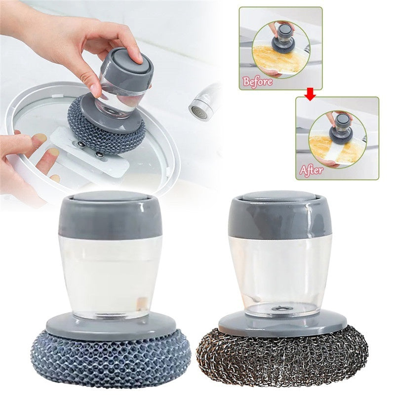 Cepillo de Cocina con Dispensador – Limpieza Fácil con Solo Presionar