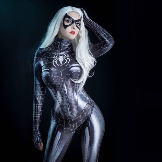 Body de lycra negro para mujer de Mujer ARAÑA; Cuerpo sexy y espectacular de Spidergirl