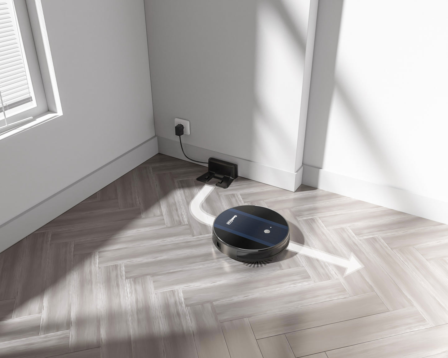 Robot aspirador inteligente Geek G6 Plus, ultrafino, fuerte succión de 1800 Pa, autocarga automática, conectividad WiFi, control de aplicaciones