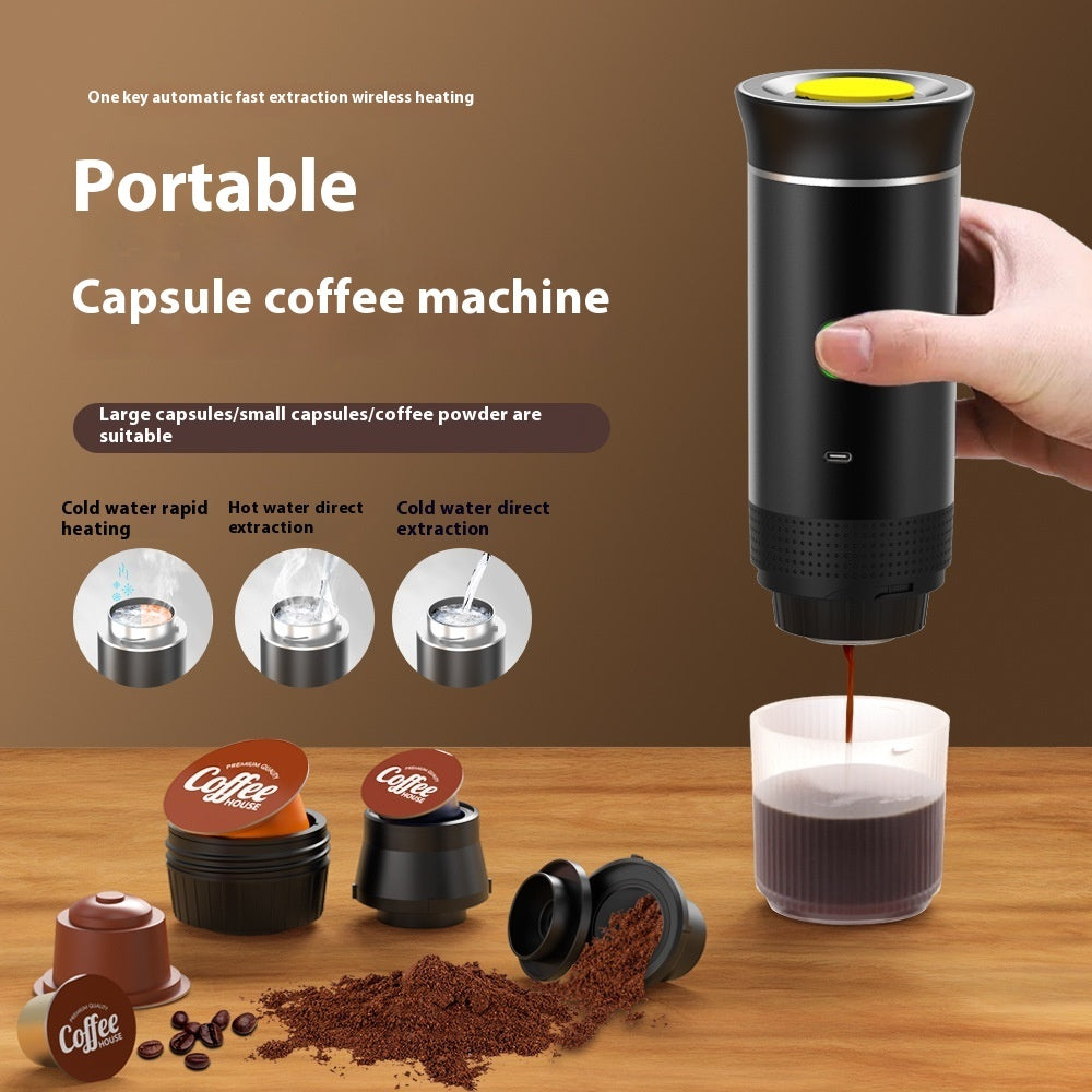 Molinillo de café eléctrico portátil 3 en 1, práctico y práctico para viajes, cafetera de cápsulas