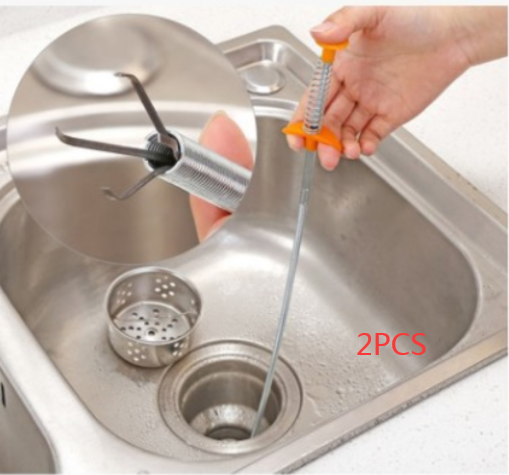 Desbloqueador de tuberías de pellizco manual , herramienta de dragado de tuberías de resorte para dragado de alcantarillado y paso de cocina