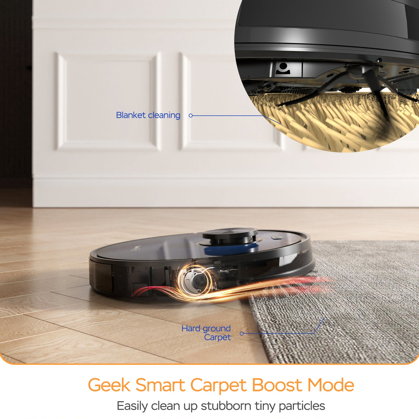 Robot aspirador y trapeador Geek Smart L7, navegación LDS, aplicación conectada a Wi-Fi, limpieza selectiva de habitaciones, succión MAX 2700 PA, ideal para mascotas y hogares más grandes