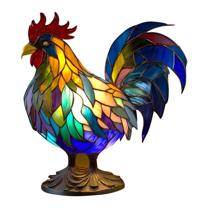 Escultura de imagen de animal extraño mágico con adornos de luz coloridos