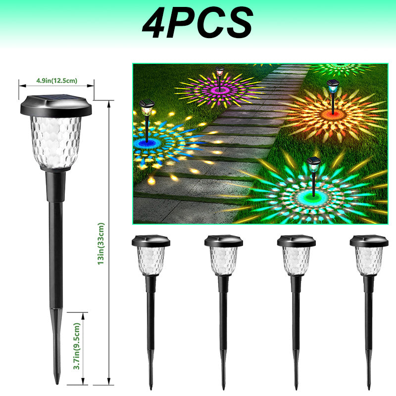 Nuevas luces Solares de paisaje al aire libre para jardín, hermosas luces que proyectan colores con formas de flor