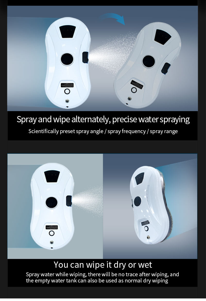 Robot Limpiavidrios Inteligente con Rociado Automático | Limpieza Segura y Precisa