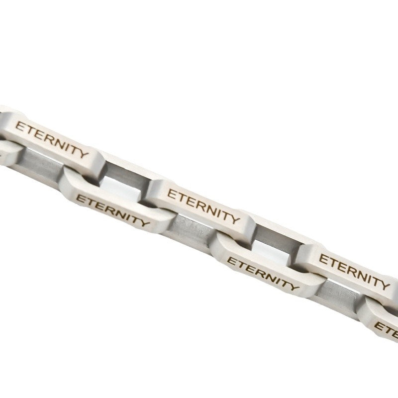 Frosted Engraved Thick Square Buckle Necklace